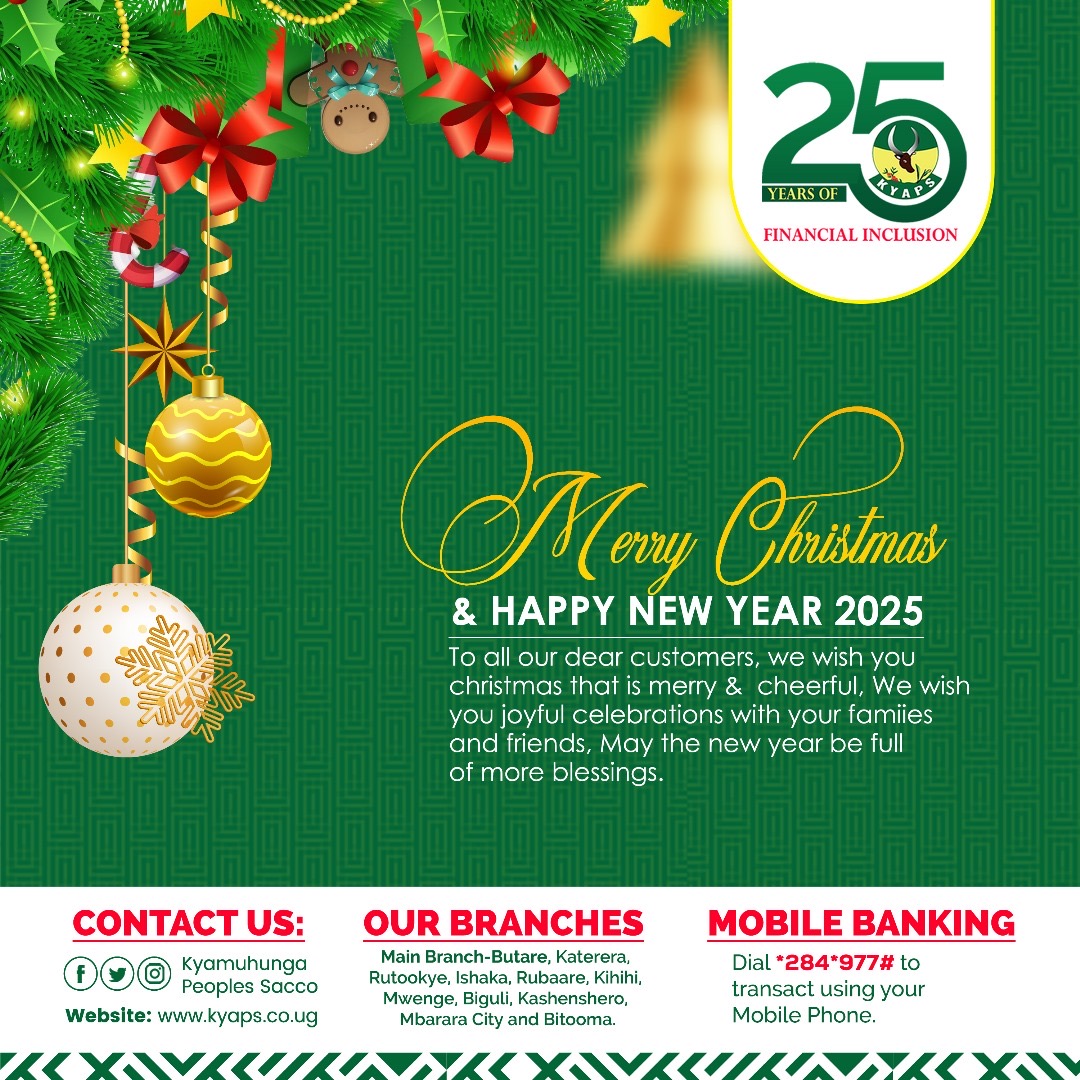 Thank you for choosing #KYAPS as your premier banking partner. We wish you a merry Christmas and a happy new year.

#MerryChristmas2024  #MerryChristmas