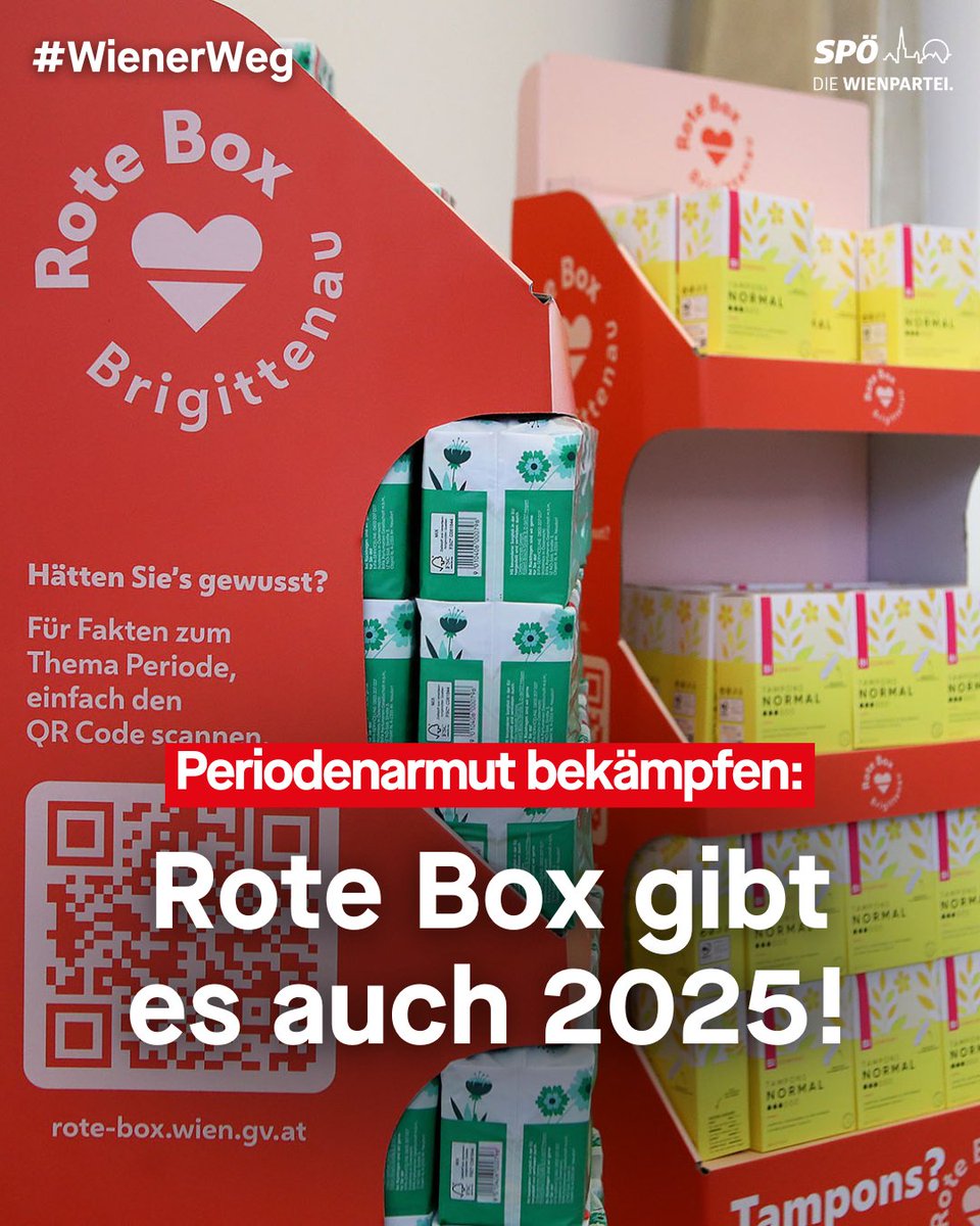 SPÖ Wien – Die Wienpartei (@sp_wien) on Twitter photo Eine Frau braucht im Lauf ihres Lebens rund 17.000 Tampons oder Binden. Für armutsgefährdete menstruierende Personen ist das eine stetige Belastung. Seit mehr als einem Jahr gibt´s daher Gutscheine für Gratis-Periodenprodukte. Die Binden & Tampons gibt es in allen BIPA-Filialen. Eine Frau braucht im Lauf ihres Lebens rund 17.000 Tampons oder Binden. Für armutsgefährdete menstruierende Personen ist das eine stetige Belastung. Seit mehr als einem Jahr gibt´s daher Gutscheine für Gratis-Periodenprodukte. Die Binden & Tampons gibt es in allen BIPA-Filialen.