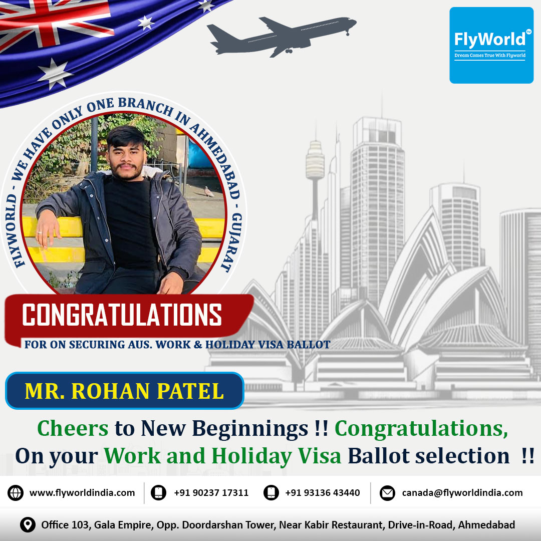 flyworldindia's tweet photo. Adventure Awaits! Well done, Mr. Rohan B Patel, on being selected for the Work and Holiday Visa Ballot!
#australiaworkingholiday #flyworldindia #australia https://t.co/6Hbvtb4zTr