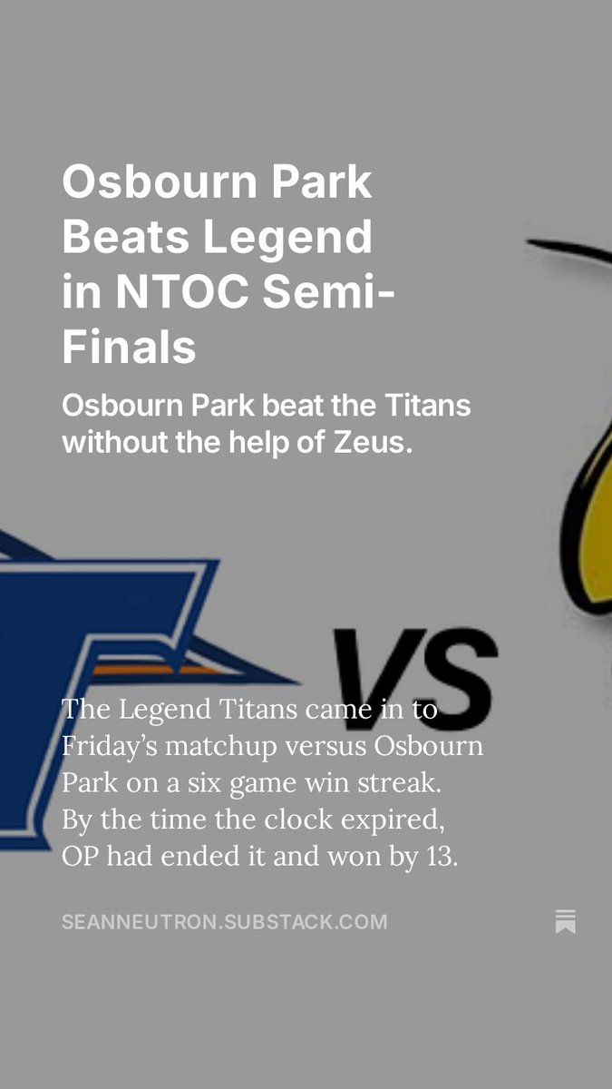 .<a href="/OPHSWBB/">Osbourn Park HS WBB</a> rallied after a slow start on Friday to beat Legend 58-45. Read all about it here before they play in the Tournament Final later today:

seanneutron.substack.com/p/osbourn-park…