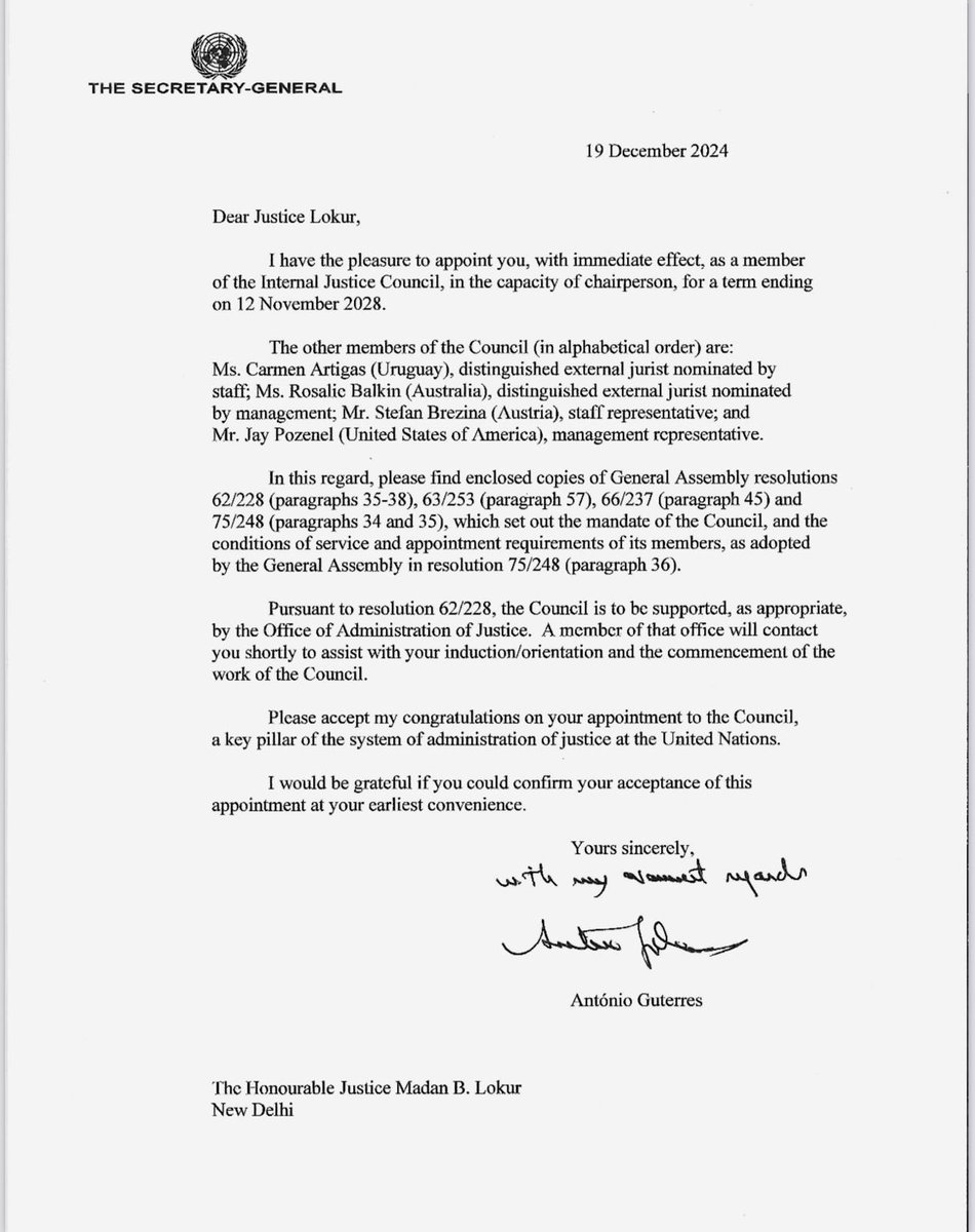 paranjoygt's tweet photo. An honour for an upright retired judge of the Supreme Court of India. Congratulations to Justice Madan Lokur. https://t.co/X4hH1uijXD