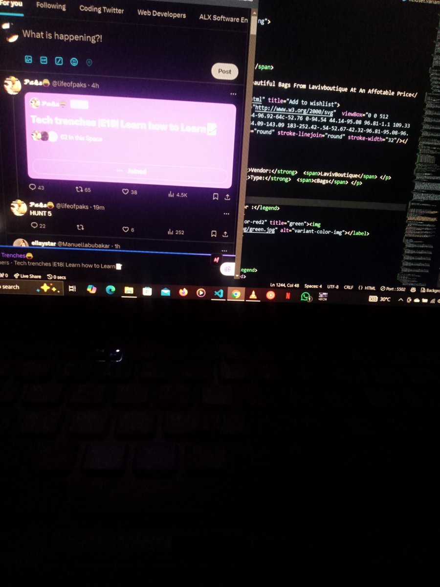 devcodex30079's tweet image. Well had a great productive week
We keep pushing to get better each day
Happy weekend
Touch grass this weekend
Merry Christmas in advance
#frontenddeveloper
#lifeofadeveloper
