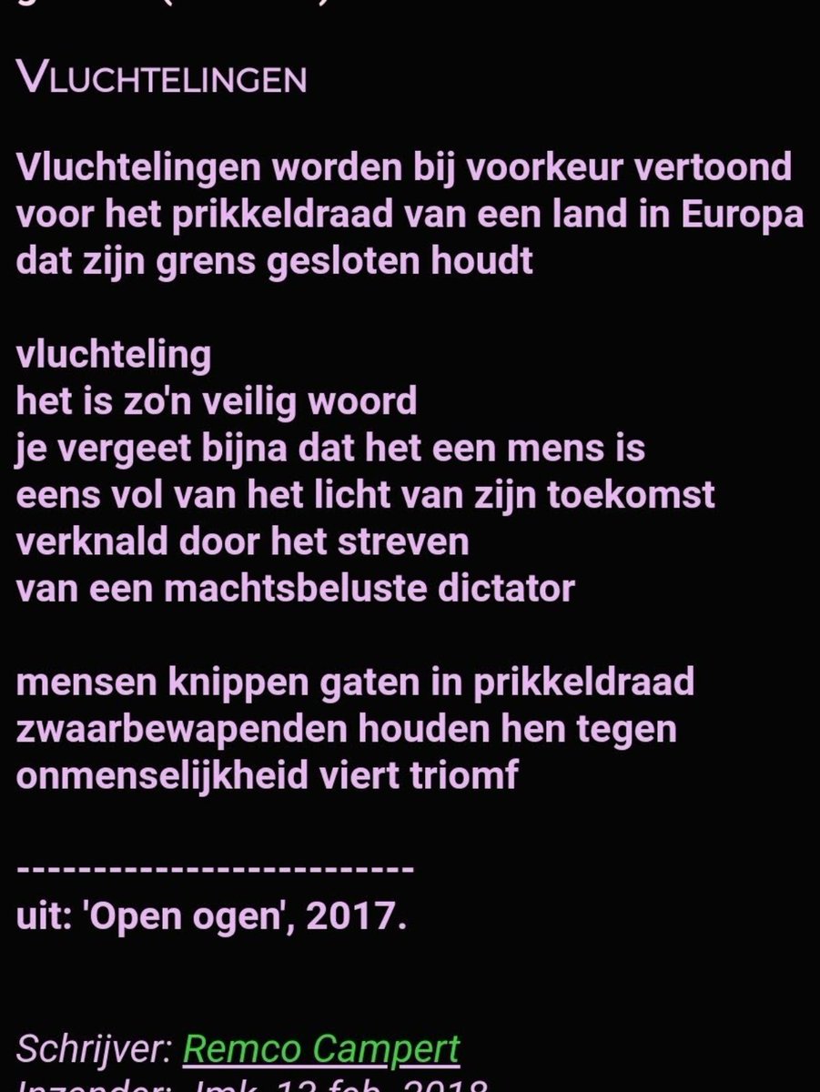 WilHoekstra's tweet photo. En het kan blijkbaar nog onmenselijker dan Campert in 2017 schreef #asiel https://t.co/bYSZTSWJZx