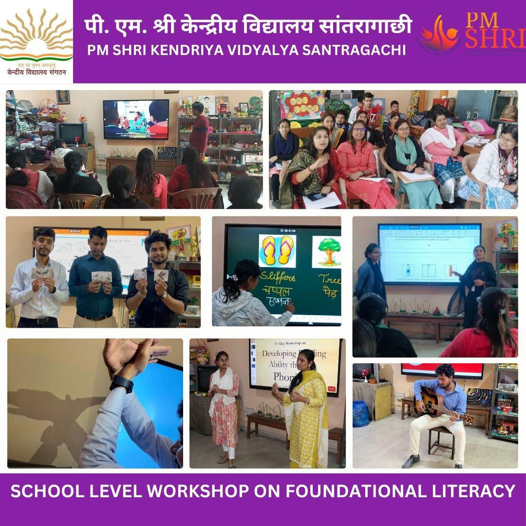 kv_santragachi's tweet image. All teachers of Foundational and Preparatory Wing of our Vidyalaya had a practical and hands on learning experience via engaging workshop on &quot;Foundational Literacy&quot;. 
#interactiveworkshop
#foundationalliteracy
@narendramodi 
@EduMinOfIndia 
@dpradhanbjp 
@KVS_HQ 
@KolkataRo