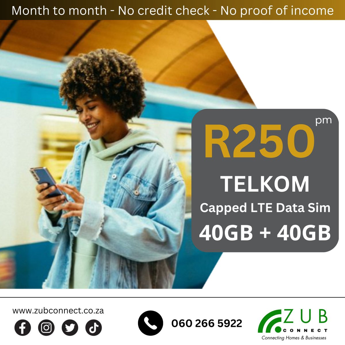 zub_connect's tweet image. Enjoy 80GB of CAPPED LTE data for only R250 per month! 🌐📱 

Whether you&apos;re connecting with friends, or working from home, we&apos;ve got you covered! 
Don&apos;t miss out on this amazing deal! 🔥 

Sign up now and stay connected!
WhatsApp: 060 266 5922

#Telkom #LTE #DataDeal