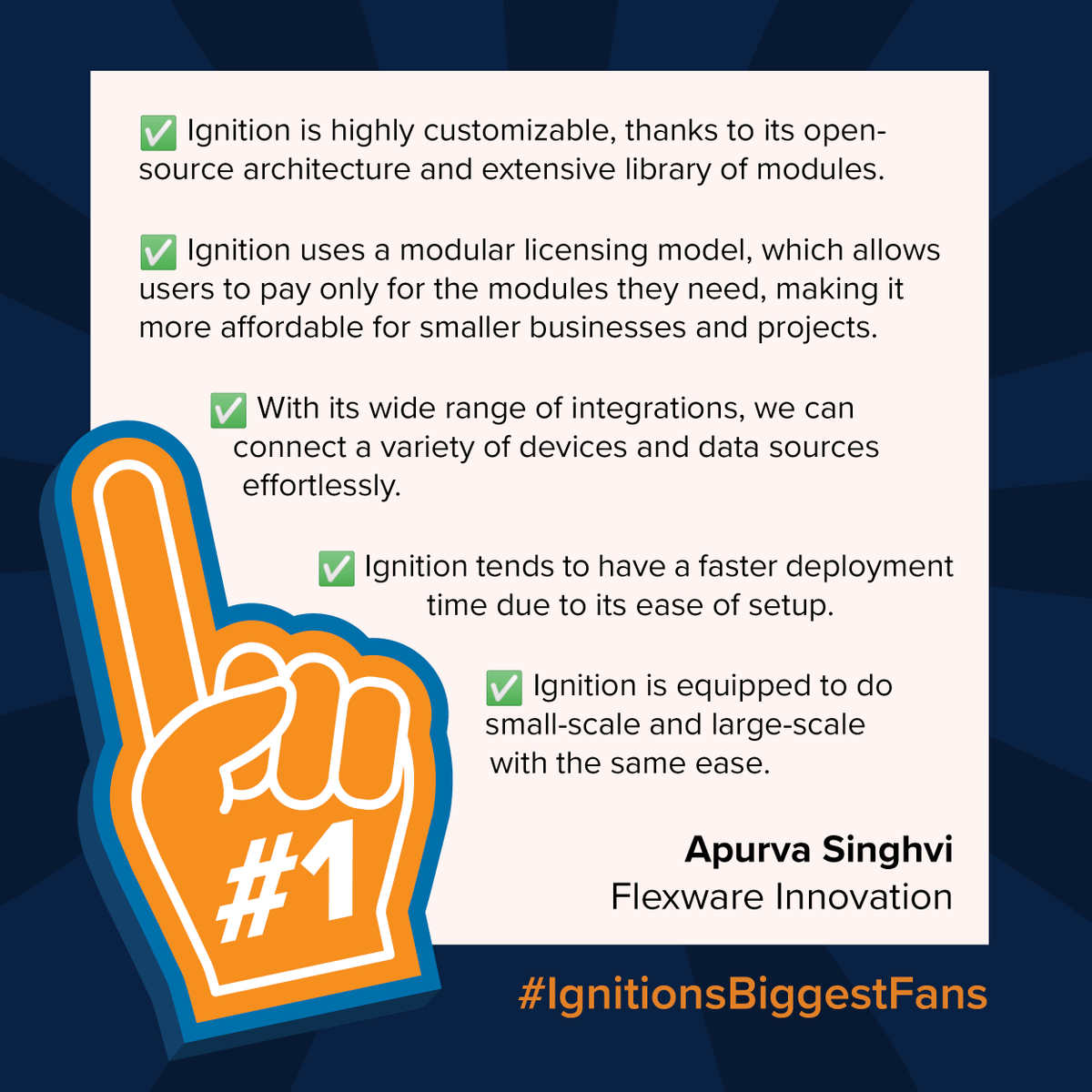 InductiveAuto's tweet photo. Apurva Singhvi of @TeamFlexware is one of #IgnitionsBiggestFans and a big fan of the #IgnitionCommunity. She says, "This strong community has made me feel more invested in the product." https://t.co/AKQmTJGerW