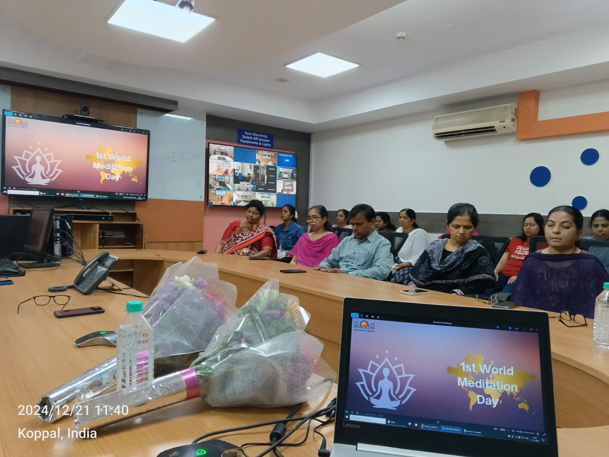 In celebration of World Meditation Day, a special session at the National Informatics Centre (NIC) Head Office connected 30 district offices via video conferencing, uniting 100 participants in a shared journey of mindfulness and well-being.

#WorldMeditatesWithGurudev