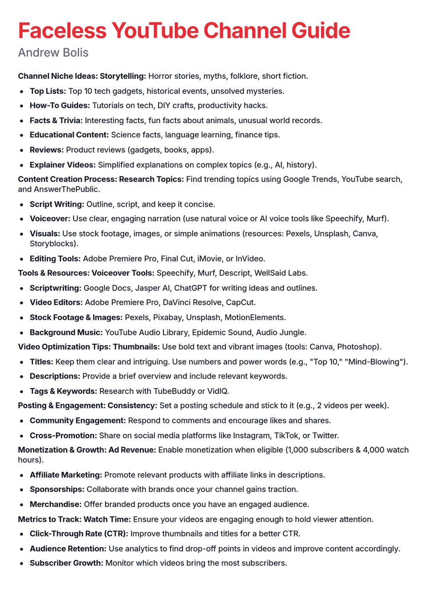 AndrewBolis's tweet image. Faceless YouTube channel + laptop + internet connection = $9000 every month.

Usually, I&apos;d charge $91 for this guide, but today I&apos;m giving it away for free.

Like and comment &apos;YouTube&apos; and I will send you the full guide for FREE.

Follow me to get the guide in DM. FREE for 24…