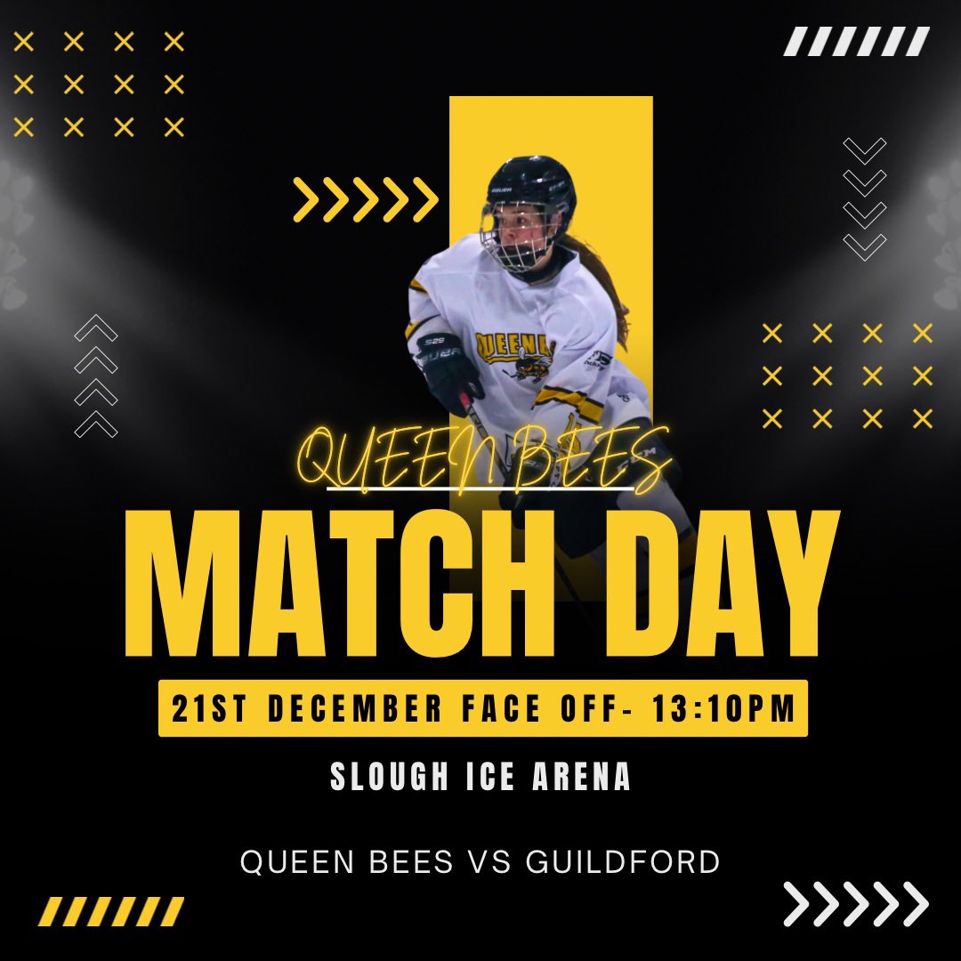 It’s a festive match up versus Guildford today. 
🎟️ free entry to watch! 
💻 stream via twitch - m.twitch.tv/queenbeeshocke…?
⌚️ 13:10pm face off 

#QueenBees | #Elite