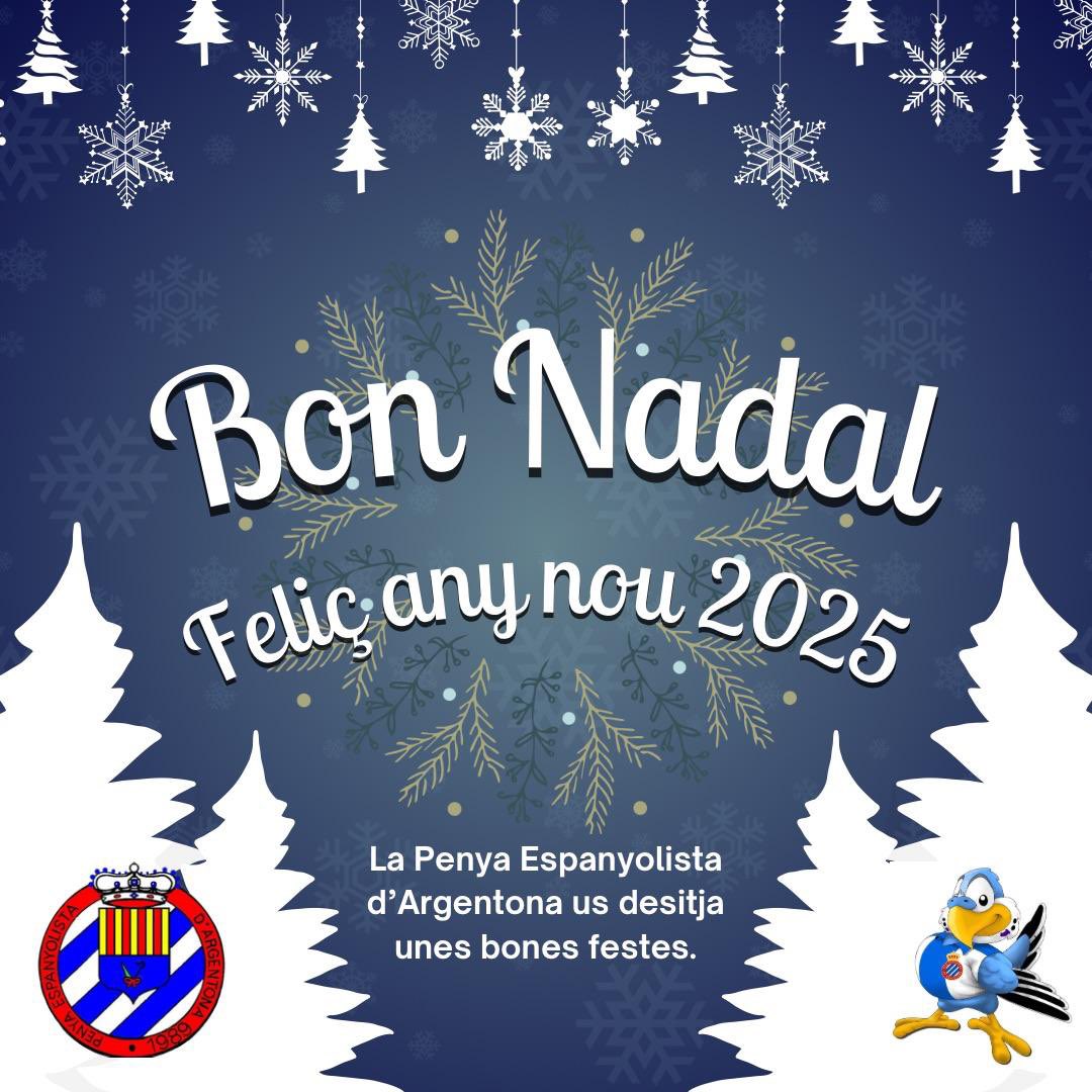 La Penya Espanyolista d’Argentona, us desitja Bon Nadal. 
#rcde #FCPE #argentona