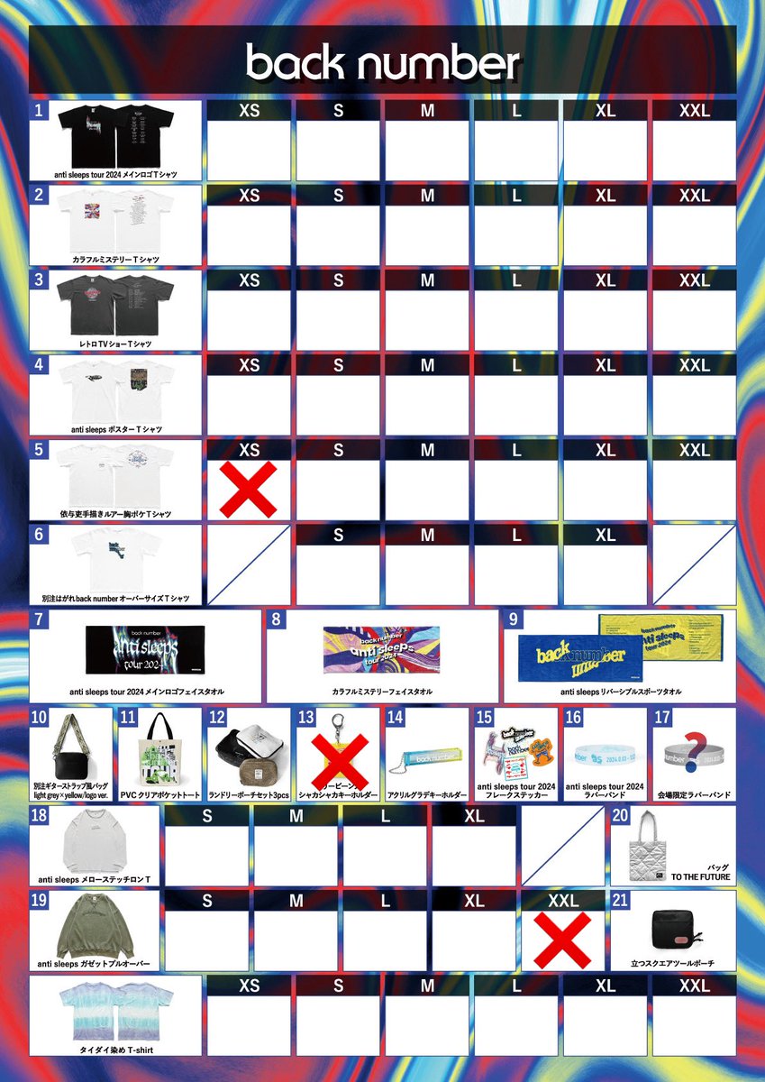 back number goods info tweet media