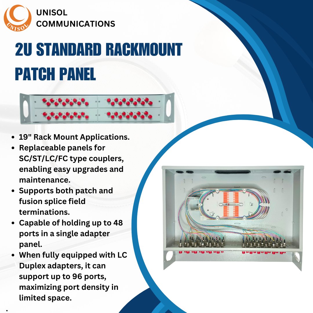 unisolcompany's tweet image. Optimize your network&apos;s performance and organization with the 2U Standard Rackmount Patch Panel, a reliable and compact solution for managing fiber optic and network cables.
#2URackmount #RackmountPatchPanel #NetworkInfrastructure #CableManagement #ITNetworking  #2URack
