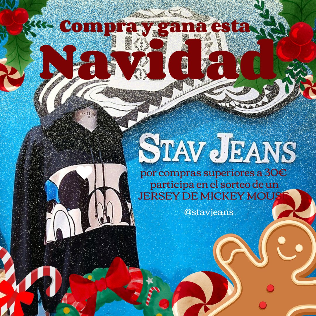 STAVJEANS's tweet photo. ✨ ¡Feliz fin de semana! 🎉
Esta Navidad queremos consentirte como nunca. 🌟
¡Participa en nuestro sorteo especial! 🎁
👕Por cada compra que realices, obtendrás un cupón para participar y ganar un jersey👑
💫 Promoción válida hasta el 24 de diciembre. No te lo pierdas. https://t.co/6i3F2gnanz