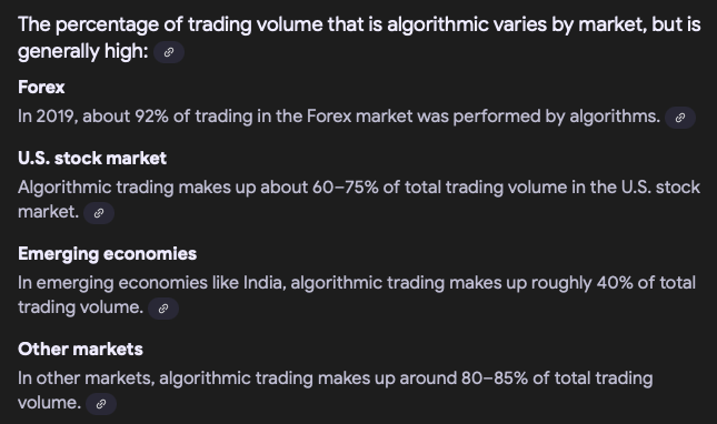 OccultLiquidity's tweet photo. Algorithms are predictable and mechanical. Study @Moneytaur_ and let your minds eye open.

Algos are deployed by the elite banking cartels that run the world (not satire); they collude and share information; with their dominant and most profitable strategy being to work with each other, against the masses. Around 80% of global trading volumes are algorithmic. 

They use indoctrination to teach us financial theories that keep us in the dark and strengthen their information asymmetry. While 'we the people' insist markets are free and fair, the elite relentlessly extract profits from us. 

An example I remember being taught religiously in my Econ lectures, was the Random Walk Hypothesis, that suggests stock prices (or any asset) evolve according to a random walk. This means that the movement of stock prices is completely unpredictable and independent of past movements. At its core, this claims price changes are random and cannot be predicted based on historical price data. 

We the people marry these ideas, adopting retail trading strategies engineered by the elite, which cut our true potential short. Accept the game is rigged; study MTs feed and learn the rules of the game. Utilise Game Theory and psychology to understand how the other players think and operate. 

The financial markets are a global zero-sum game; money in = money out. One players gain is exactly balanced by another’s loss. The total “pot” of money does not change; it is only redistributed among players. 

Internalising this information, you suddenly realise that the elites have a financial incentive to deceive us, to release bullish news at tops, bearish news at bottoms. Since this game has been played for over 100 years, you connect the dots with rising wealth inequality, and it becomes evident that the idea of the media being bought and controlled is not so far-fetched. (https://t.co/KRwyic98wV)

MT has mentioned that all time frames matter, and if you look closely enough, you will see there is always a reason for a reversal on all time frames. 

High trading volume coins have more sophisticated algorithms running on them as there is more money to extract from the markets. Therefore, algos try to hide liquidity using timeframes that are more uncommon to retail.