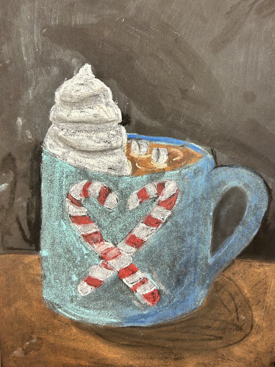 MmeCoon's tweet photo. Our final Visuals Art project of 2024- Les tasses de chocolat chaud! ❄️😍 @AVPS_LDSB https://t.co/2r8RcM6llg