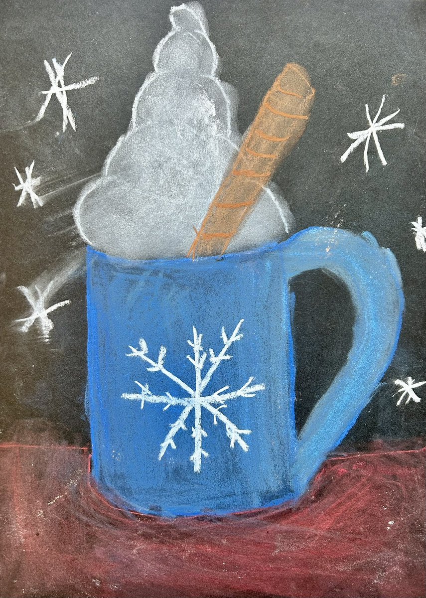 MmeCoon's tweet photo. Our final Visuals Art project of 2024- Les tasses de chocolat chaud! ❄️😍 @AVPS_LDSB https://t.co/2r8RcM6llg