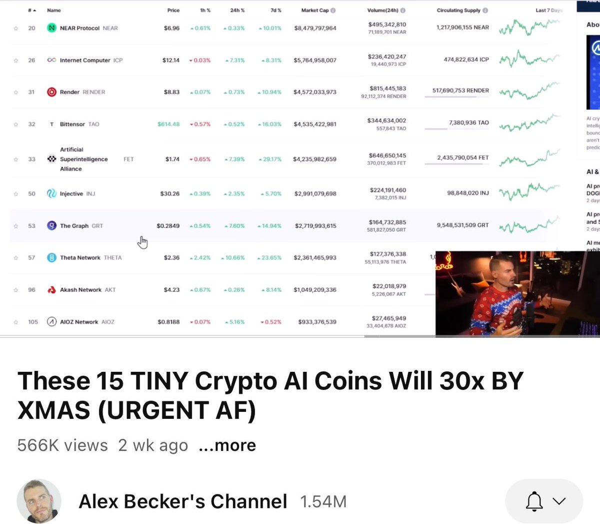 We must ensure <a href="/MultiversX/">Multiversᕽ</a> is listed in the AI category as an L1 chain on <a href="/CoinMarketCap/">CoinMarketCap</a> by 2025. With creators like <a href="/ZssBecker/">Alex Becker 🍊🏆🥇</a> pulling 1.5M+ views on videos during bull runs, this category will dominate attention. Being listed isn’t optional, it’s vital to lead the AI narrative.
