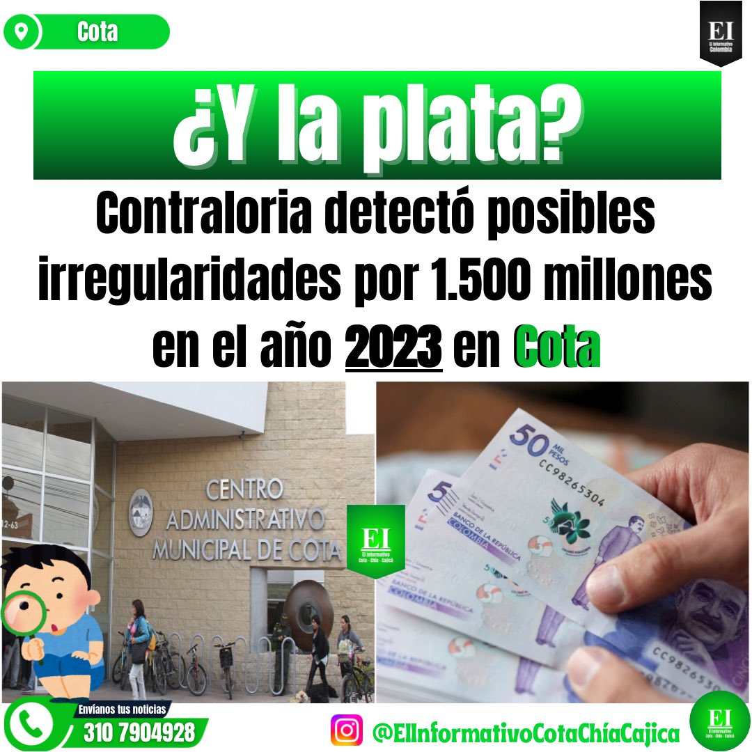 ¡ESCÁNDALO EN COTA! La Contraloría descubre posibles irregularidades financieras por $1.500 millones. Transferencias sospechosas y errores en licencias de construcción en el año 2023. ¿Dónde está el dinero? #Corrupción #Cota #ÚltimaHora