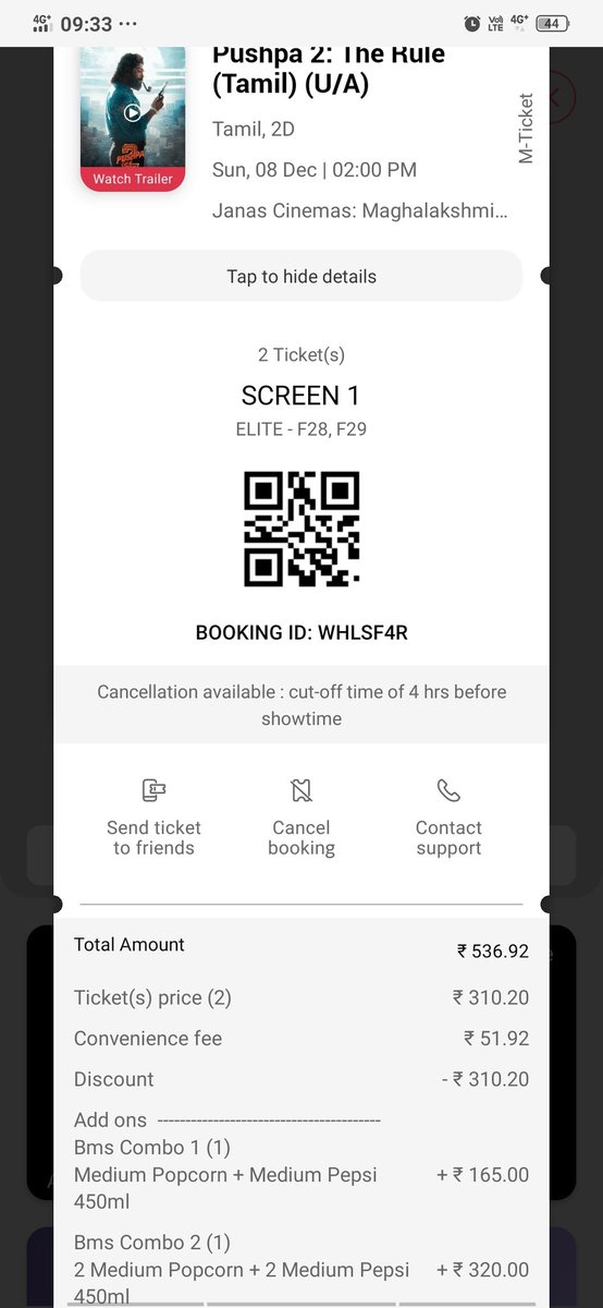 mubarak__07's tweet photo. Bookmyshow Scammed the convenience fees even after mentioning Ticket cost and online BMS convenience fees will be adjusted in the promocode in T&amp;C I'm  paid 51 rs like multiple people's paid the convenience fees. After dropping mail I got this response
#BookMyShowScam
@bookmyshow https://t.co/V696LSHqzs