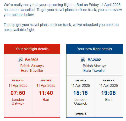 Loic_Brohard's tweet photo. Appalling, @British_Airways. 
When chosing and booking a flight, that's usually for some good reasons, and the schedule and time of arrival is one. In this case, that's an equivalent of a 8-hour delay. https://t.co/OdYDVUNjfJ