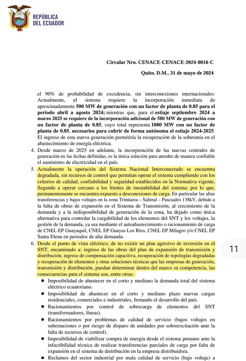 La #Crisisenergetica ahora se hace presente en la #Transmisión. 
La causa? Nuevamente la falta de obras de expansión en el SN de Transmisión,tal como informó en su debido momento el <a href="/OperadorCenace/">CENACE</a>.
No hay que buscar culpables,hay emprender las inversiones en el sistema eléctrico