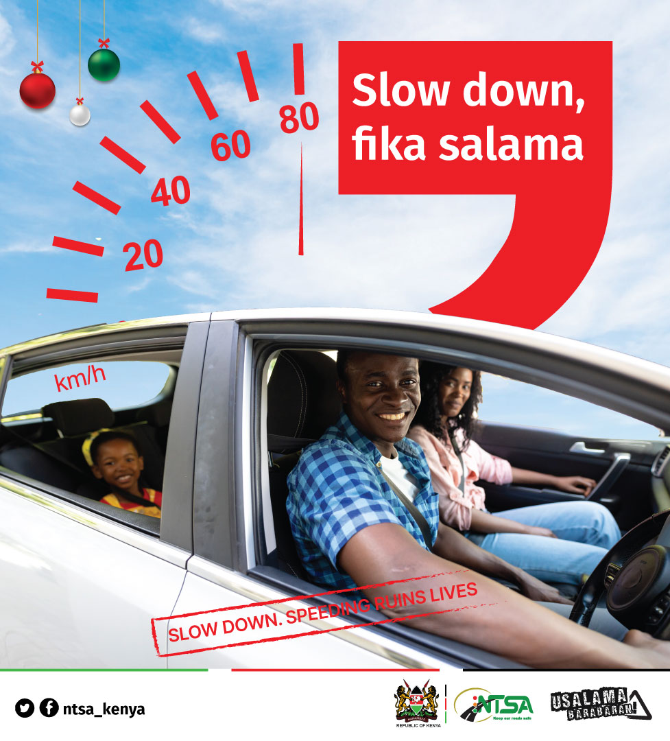 RSAIKenya's tweet photo. @ntsa_kenya @EUinKenya @Ma3Route @oyeapp_ke @motoristsoffice @DjSoxxy @RSF_2020 @right_ke @PRSA_Roadsafety Controlling your speed is key to staying safe on the road. Remember, it's better to lose a minute than to lose a life. #StayInControl #RoadSafety #CheckYourSpeed https://t.co/lNIRzEFAUP