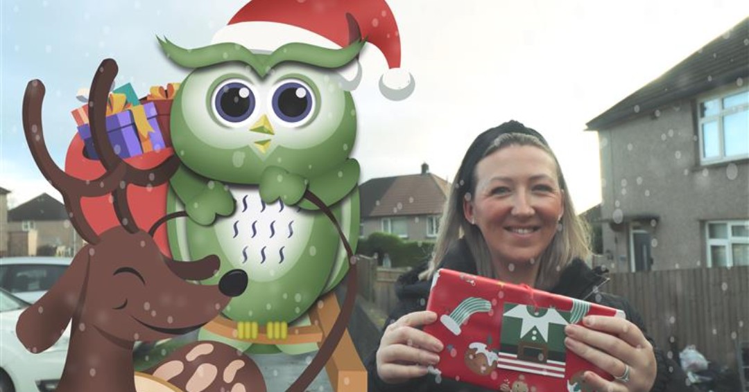 Hoot hoot hooray for Rachel from Abergavenny, we hope you enjoy your tablet! 
😎 Rachel was a little camera shy, so our lovely Lorna (BI Officer) stepped in 🤭

Don't forget to check out MyMHA app's financial wellbeing tools - Budget Calculator and Repayment Plan.