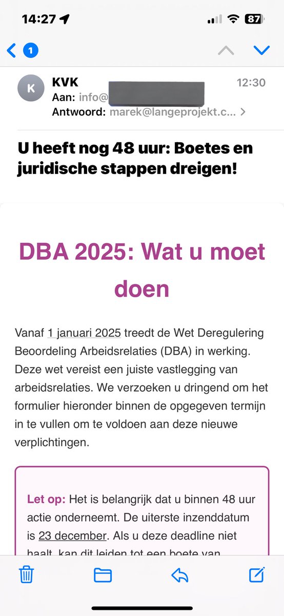 Oh jee, gelijk invullen dan maar! #kvk #spam
