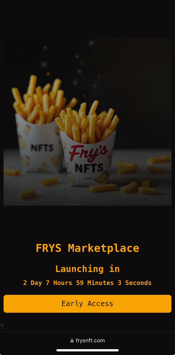 FriesCoin's tweet photo. 🎉 We’re Live! 🎉

We’re proud to announce https://t.co/3yu6X1jZ5G
is officially up and running! 🚀

After the countdown, 400 exclusive NFTs will be available for purchase. 🖼️💎
Buy with ICP or Bitcoin (ckBTC).
Solana and Ethereum payments coming soon. 🌐
#FRYS #ICP #FriesCoin https://t.co/XHhUfZqVIu