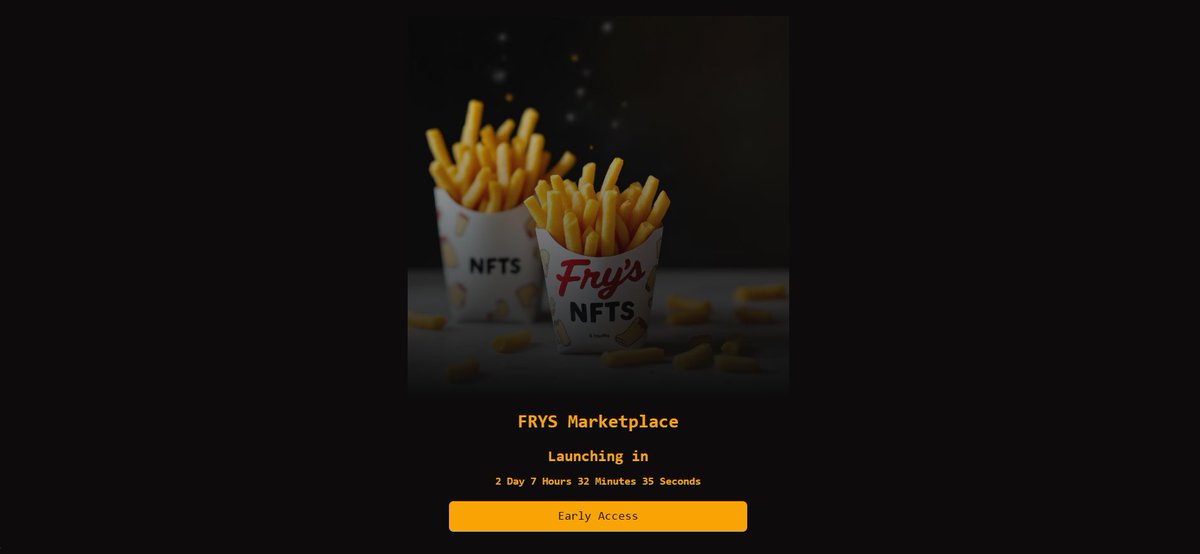 FriesCoin's tweet photo. 🎉 We’re Live! 🎉

We’re proud to announce https://t.co/3yu6X1jZ5G
is officially up and running! 🚀

After the countdown, 400 exclusive NFTs will be available for purchase. 🖼️💎
Buy with ICP or Bitcoin (ckBTC).
Solana and Ethereum payments coming soon. 🌐
#FRYS #ICP #FriesCoin https://t.co/XHhUfZqVIu