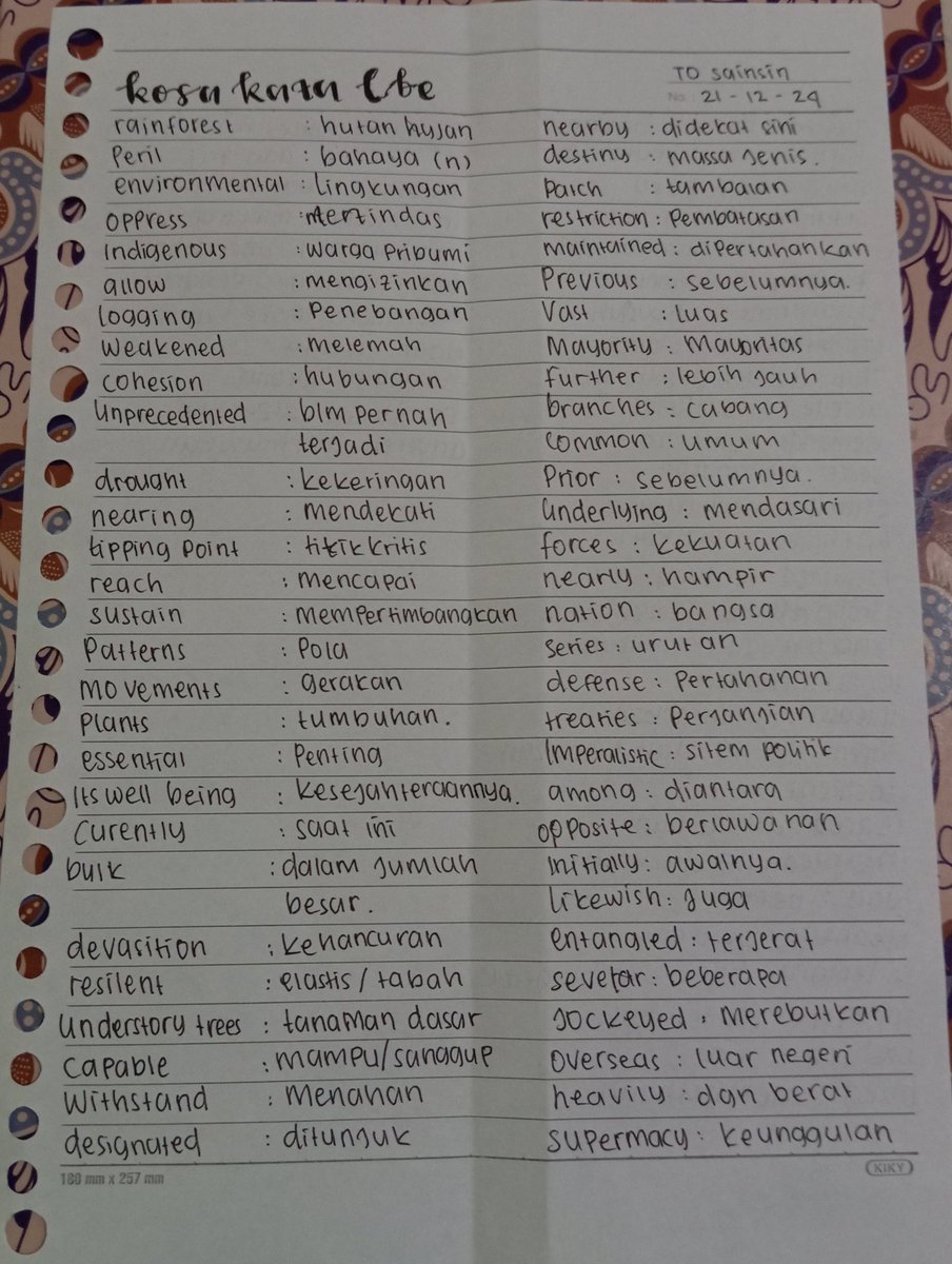 metacylinegrace's tweet photo. Vocab yang aku kumpulin dari LBE to sainsin tadii 🏃🏻pas ngerjain ngerasa struggle ternyata banyak vocab asing yang ak gatau artinya huhuhu untung tadi sempet ss teksnya https://t.co/3Q5EWurDuk