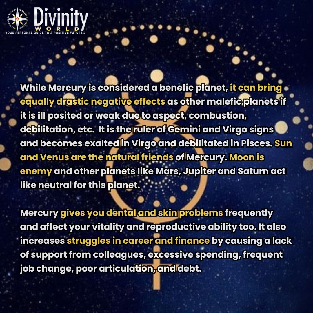 _DivinityWorld's tweet image. Astrology Fact - How to fix a debilitated Mercury? (2/2)

For Consultation, Visit Website: divinityworld.com⁠ Or, Call Us: +91 9990555034 / +9111141185034

#divinityworld #astrology #vedicastrology #Horoscope #zodiac #astrologia #Mercury #FactsMatter #planets
