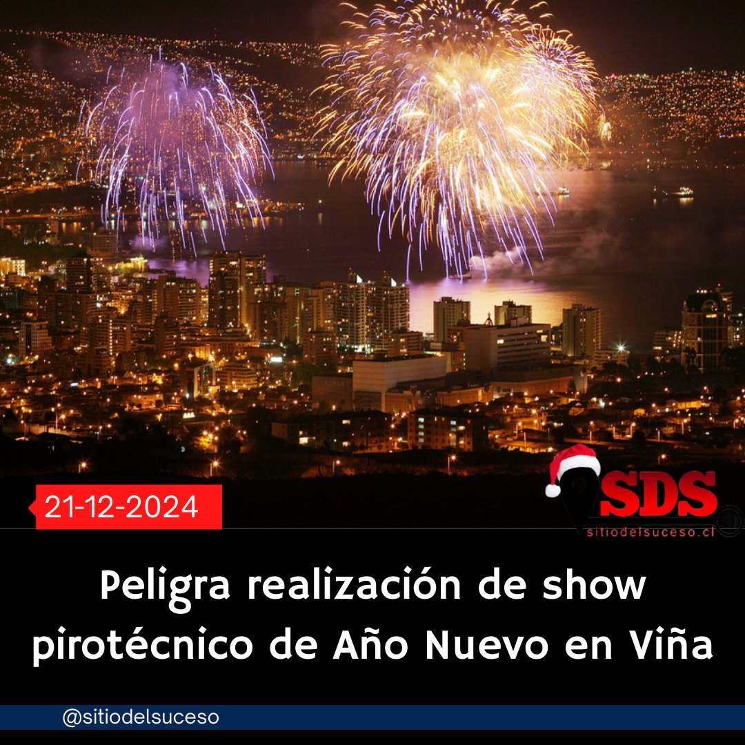 La Autoridad Fiscalizadora de Carabineros rechazó la solicitud de autorización del espectáculo pirotécnico de Año Nuevo presentada por la Municipalidad de Viña del Mar.