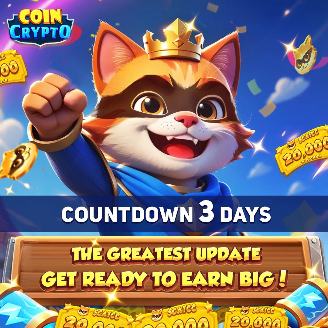 💎💎💎 Countdown: 3 Days to Go! – Play to Earn Revolution!

🙂 Get ready, CoinCrypto Warriors! The greatest update is almost here, and it’s set to redefine how you Play to Earn in the game.

💰 Introducing $CATCC Vouchers – your key to instant liquidity! These Vouchers will be