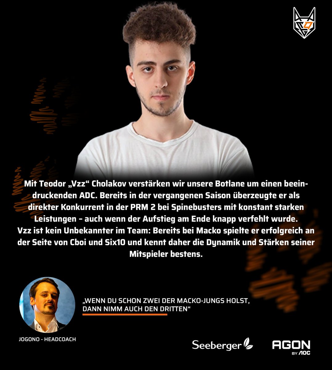 TeamOrangeGaming (@togfoxes) on Twitter photo 🚨 NEUER ADC IN NEU-ULM! 🚨
Teodor „Vzz“ Cholakov <a href="/Vzz_lol/">Teodor Cholakov</a>
ist jetzt Teil unseres Teams!
#TOGether #NoFuchsGiven #TKPRM 🚨 NEUER ADC IN NEU-ULM! 🚨
Teodor „Vzz“ Cholakov <a href="/Vzz_lol/">Teodor Cholakov</a>
ist jetzt Teil unseres Teams!
#TOGether #NoFuchsGiven #TKPRM
