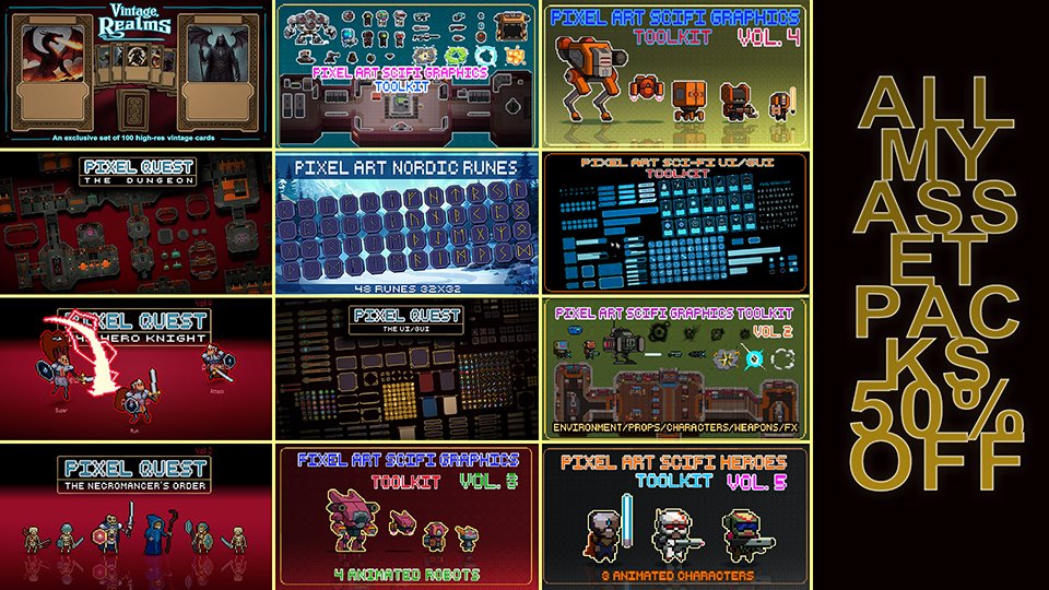 davide98100748's tweet photo. All my asset packs 50% OFF!!
Take a look! https://t.co/v047ZMA8L4 https://t.co/cyVTPDqoR9