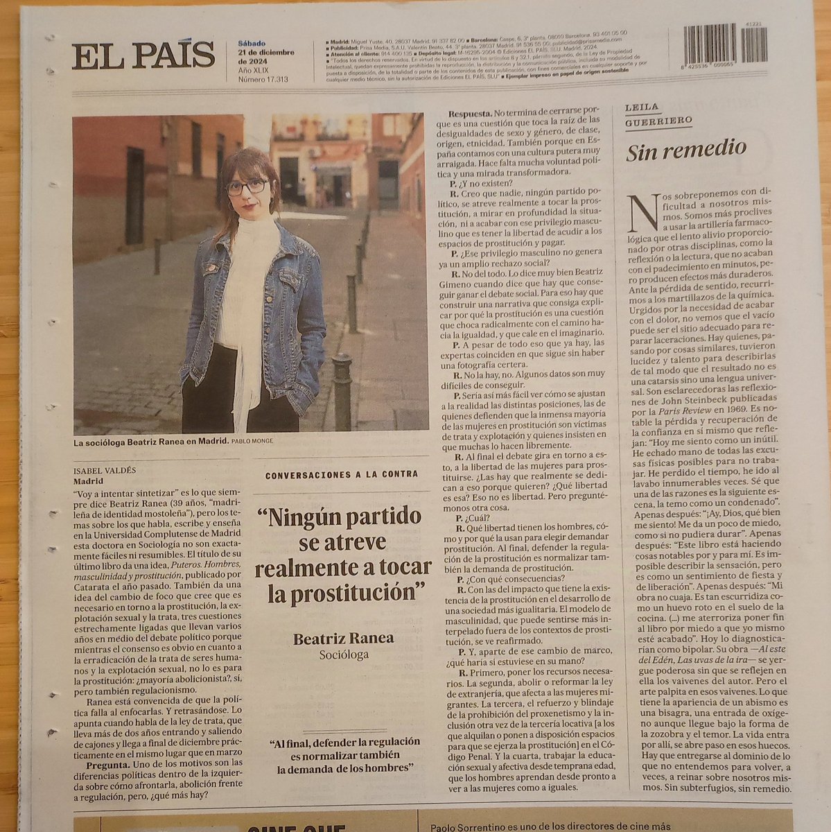Beatriz Ranea (@beatrizranea) on Twitter photo Un sueño ser entrevistada por la grandísima Isabel Valdés <a href="/minisashas/">Isabel Valdés</a> y que se publique en la contraportada de EL PAÍS, ¡GRACIAS!
De los márgenes a las contraportadas 🫶🏽
elpais.com/sociedad/2024-… Un sueño ser entrevistada por la grandísima Isabel Valdés <a href="/minisashas/">Isabel Valdés</a> y que se publique en la contraportada de EL PAÍS, ¡GRACIAS!
De los márgenes a las contraportadas 🫶🏽
elpais.com/sociedad/2024-…