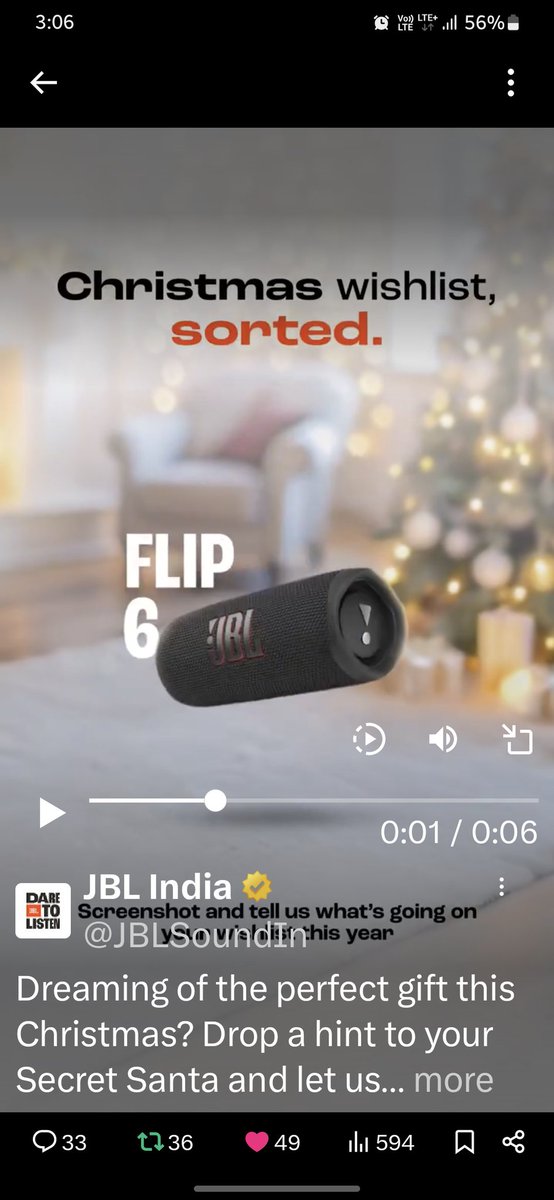 SanjayParmar_93's tweet photo. Wish to JBL flip 6🎁✨
#EngineeredForCelebrations #EngineeredForEmotion #SecretSanta #JBLIndia #JBL https://t.co/Hm814NZUh3