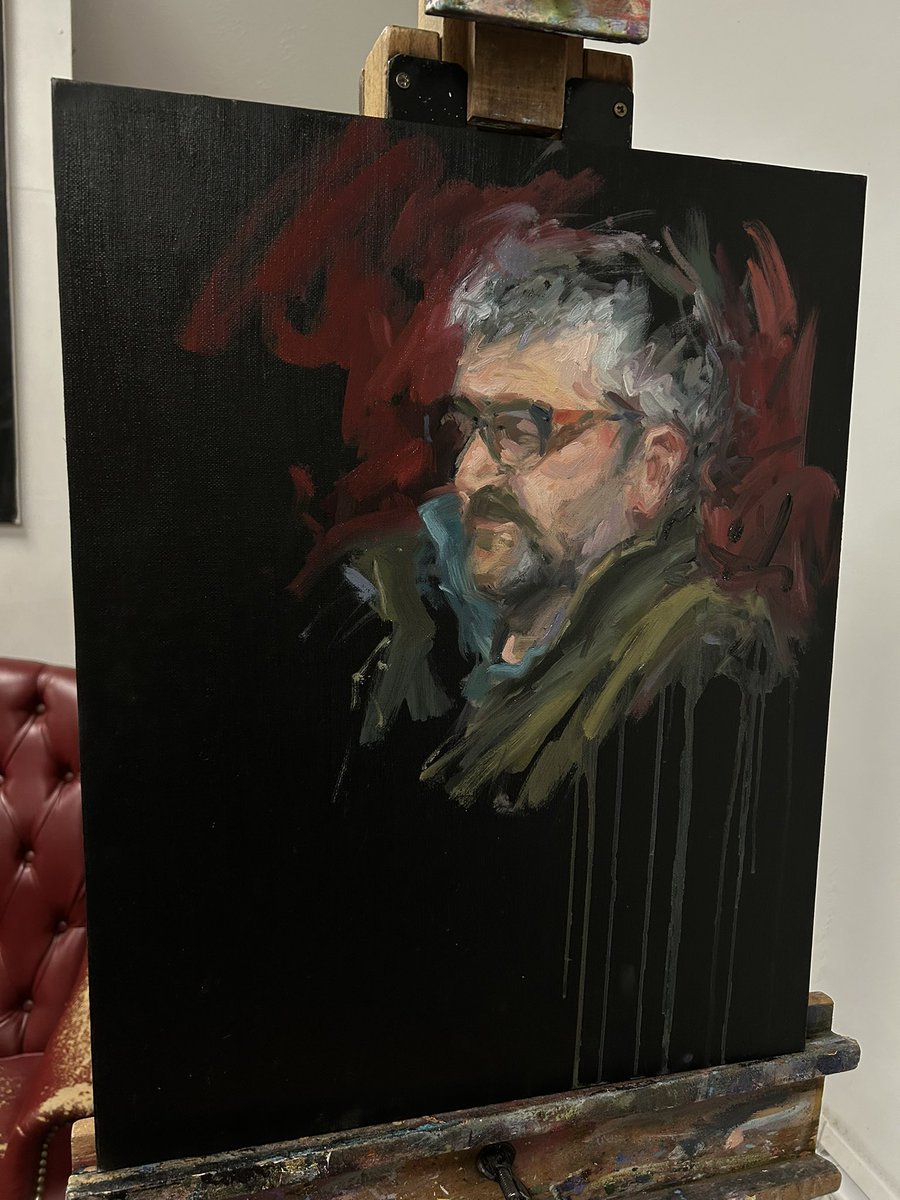 Final painting of the year. Quick oil sketch of friend, framer and studio neighbour <a href="/sharrisframing/">Stephen Harris</a> 
Merry Christmas all, see you on the other side 👍🎅🎄