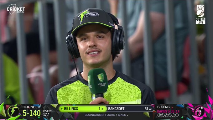 "Mum was in tears, I was trying not to cry."  Beautiful stuff from Sam Konstas ❤️ 📹 Credits: Twitter/BBL