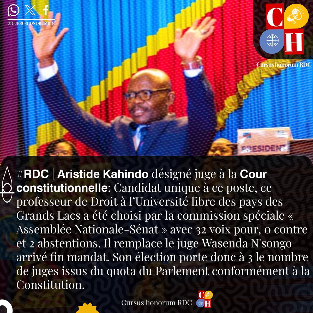 CursushonorumCD's tweet photo. #𝗥𝗗𝗖 | 𝗔𝗿𝗶𝘀𝘁𝗶𝗱𝗲 𝗞𝗮𝗵𝗶𝗻𝗱𝗼 désigné juge à la 𝗖𝗼𝘂𝗿 𝗰𝗼𝗻𝘀𝘁𝗶𝘁𝘂𝘁𝗶𝗼𝗻𝗻𝗲𝗹𝗹𝗲 🔗 https://t.co/OM9B4txYKo