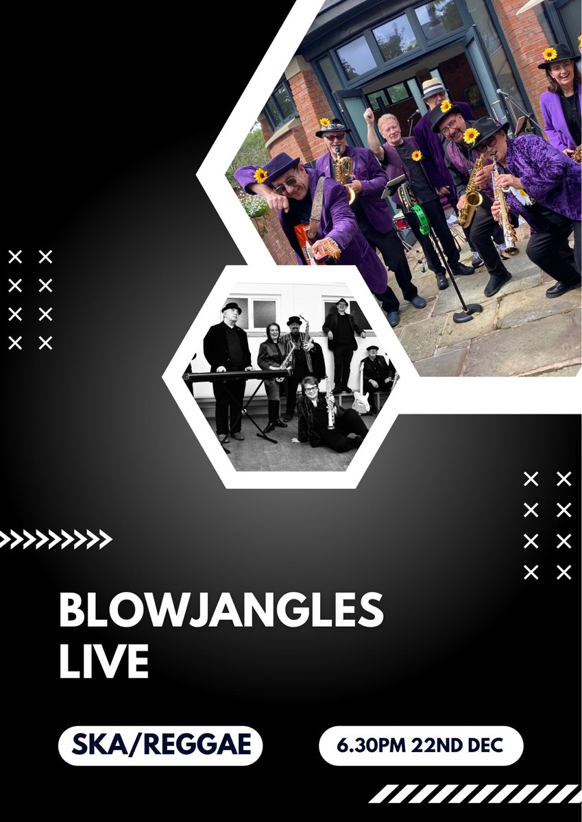 Fancy a change from Christmas tunes? Catch us tomorrow at #TheOldFunctionRoom #Darwen for a bit of #ska #reggae and bouncing tunes! We’re on from 6.30pm till around 8.30pm. 
#partytime #letsjangle #hirethehorns #weareblowjangles #enjoyyourself