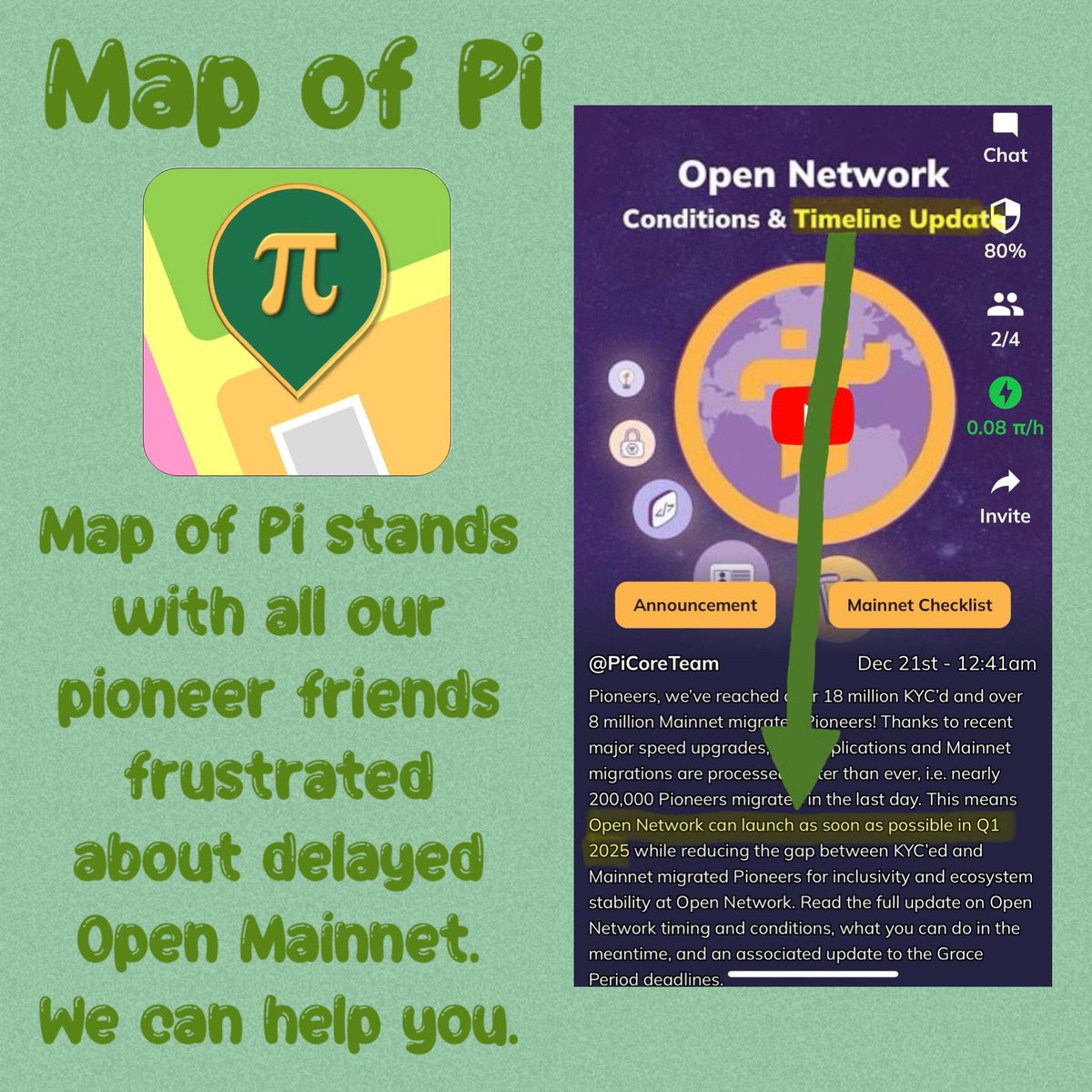 peejenn's tweet photo. @PiNewsGlobal Map of Pi stands with all our pioneer friends frustrated about delayed Open Mainnet. We can help you. Visit https://t.co/YLTCDMlMmb for more details. 
All best, Philip.
#mapofpi https://t.co/2k6ZqWvrLs