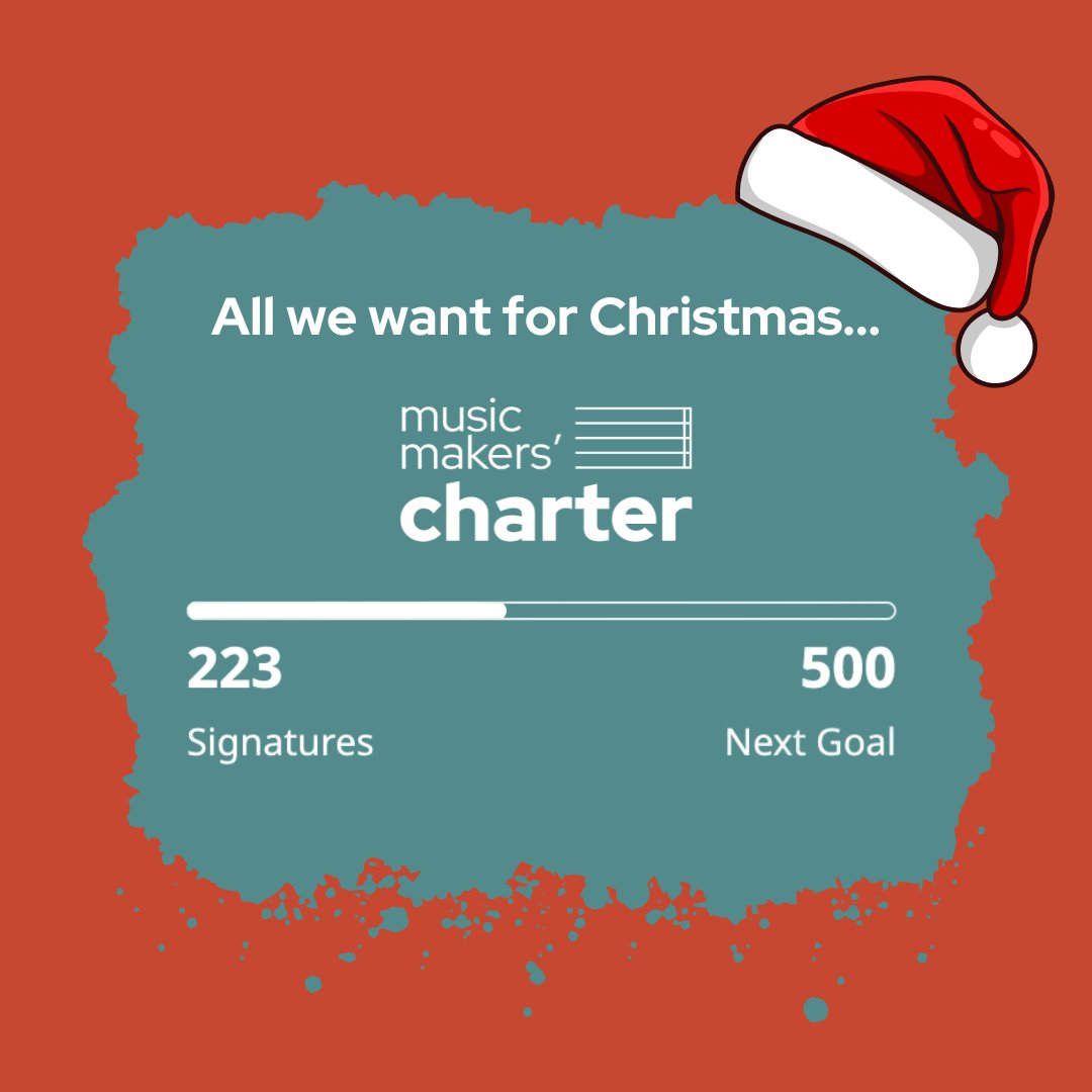 We don’t want a lot for Christmas, there is just one thing we need: for you to sign and share the Music Makers’ Charter! It only takes a minute 🧡 lght.ly/g5hgo1d