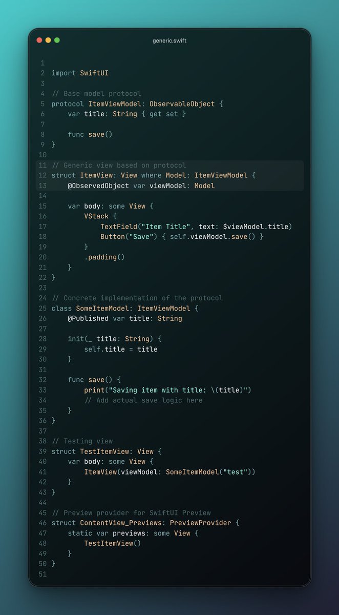 itshanrw's tweet image. Enhance your SwiftUI views with a generic model! #SwiftUI #SwiftLang #iOSDevelopment