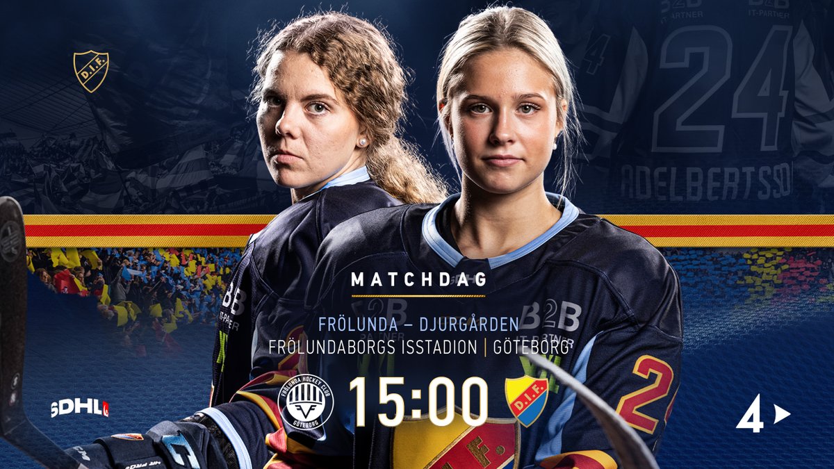 DIFHockeyse's tweet photo. #FHCDIF | 𝗠𝗔𝗧𝗖𝗛𝗗𝗔𝗚
Idag tar vi Djuuulen i mål med bortamatch på SDHL-isen. Nedsläpp 15:00 i Frölundaborg och på TV4 Play - forza Djurgår’n! 🏒
🗞️ Läs matchdag på https://t.co/81KFrua4p1.
#DIFHockey | #AlltidOavsett https://t.co/0NAvNmHGdz