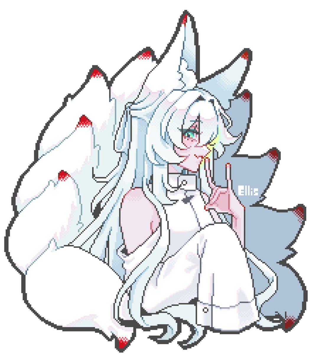 ネットプリントでシールでも作ろうかな…と思ってるおきつね🦊
#ドット絵 #pixelart #イラスト #オリキャラ #dotpict