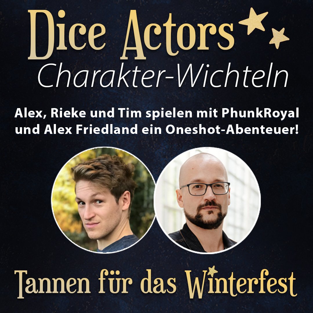 Heute Abend tauchen wir 🔴 LIVE auf Twitch mit PhunkRoyal und Alex Friedland in ein neues, festliches D&amp;D-Abenteuer ein. Ab 18 Uhr geht's los! twitch.tv/diceactors 🎄 🎁