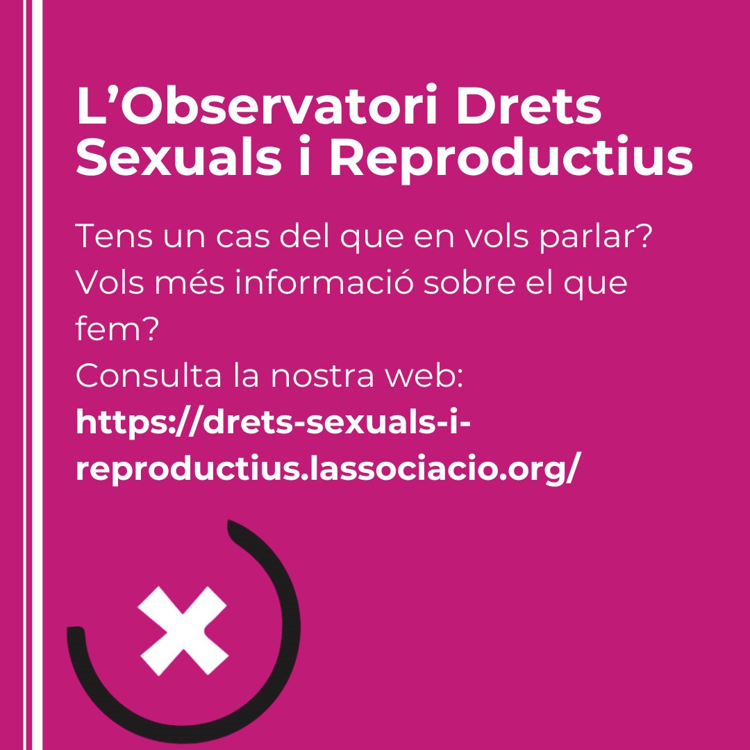 ⚖️ El teu dret a denunciar compta! 

A l'Observatori de Drets Sexuals i Reproductius t’ajudem a visibilitzar vulneracions i transformar polítiques públiques.

🔗 Descobreix com et podem ajudar: …exuals-i-reproductius.lassociacio.org

Defensem els nostres drets. ✊