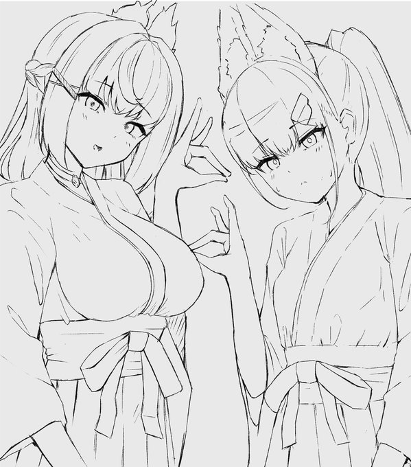 🍣大きい色紙になる予定の白珠コンビ…☺🦊 